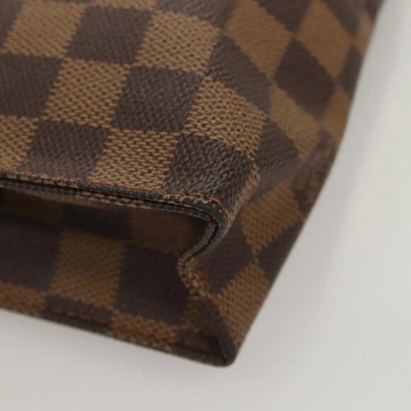 LOUIS VUITTON Damier Ebene Poche Toilette 26 Pouch N47543 LV Auth MX437 - Picture 8 of 16